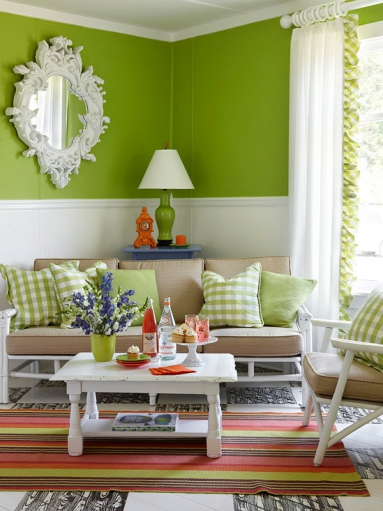10 saloni viventi in tonalità di verde