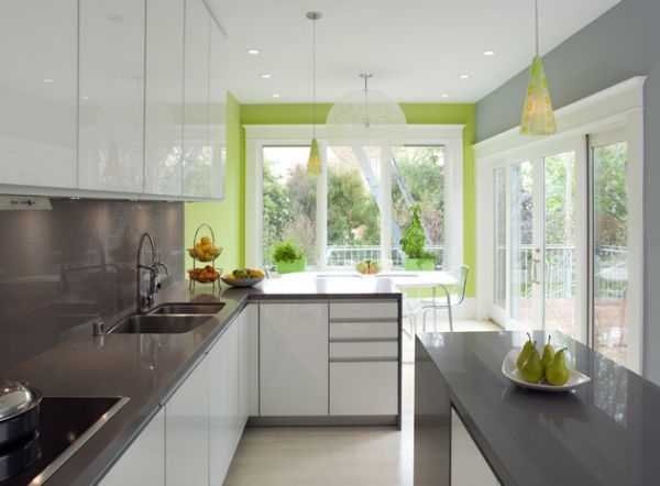 Design neutro e un "tocco di colore" verde! Controsoffitto colori neutri
