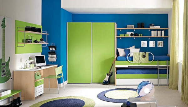 Camera da Letto Giovanile in Verde e Blu 6